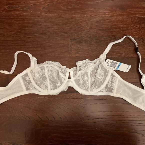 NWT Paramour by Felina Bra: Captivate Underwire Sheer Lace Full-Figure Bra WHT - Picture 6 of 6